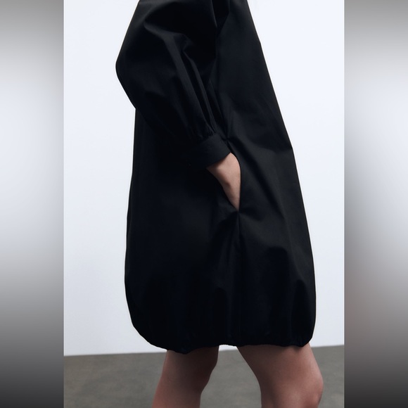 BIG COLLAR POPLIN DRESS - Picture 5 of 10